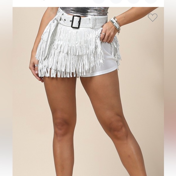 White- SEQUIN FRINGE COWBOY CROP TOP - Picture 3 of 5